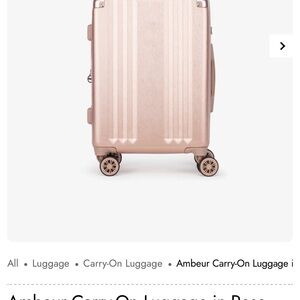 NWT Calpak Ambeur Rose Gold Hard-Shell Carry-On Spinner